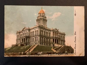 Omaha Courthouse Omaha, Nebraska Farbpostkarte Poststempel 1908 - Bild 1 von 2