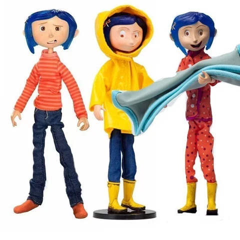 7" Bendy Coraline PVC Action Figure  Model Doll Yellow Raincoat Ver F Collection Cover