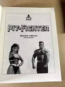 3rd print PIT FIGHTER PITFIGHTER with schematics atari arcade video game manual - Picture 1 of 11