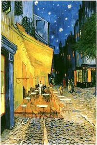 HH1293 HAND-PAINTED ART COPY VAN GOGH CAFE TERRACE AT NIGHT OIL PAINTING 90CM