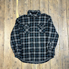 Vintage Over Shirt Jacket Workwear Fleece Lined Button Up Coat Black, Mens Large