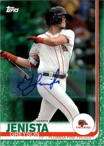 2019 Topps Pro Debut Autographs Green #115 Greyson Jenista Auto /99 - NM-MT
