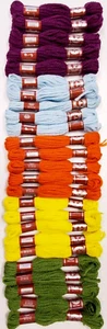 25 Skeins DMC FLORALIA Wool Persian Yarn Floss Crewel Needlepoint 5 Colors LOT - Picture 1 of 6