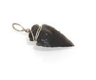 Black Obsidian Arrowhead Pendant Necklace with cord and velvet pouch Native
