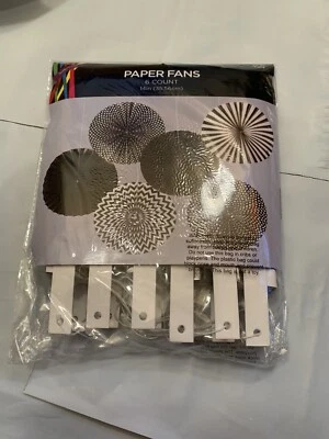 Paper Fan Decorations 6 Count - Image 1 of 3