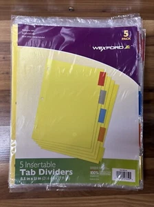 Lot Of 14 Sets of Wexford 5 Multicolor Tab Insertable Dividers 8.5”x11” - Picture 1 of 3