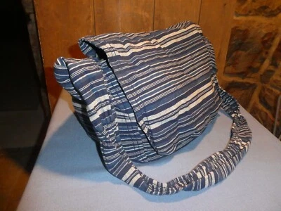 BOLSO DE HOMBRO BOHEMIO A RAYAS AZUL Y BLANCO POLO RALPH LAUREN / PLAYA / MENSAJERO Foto 1 de 4