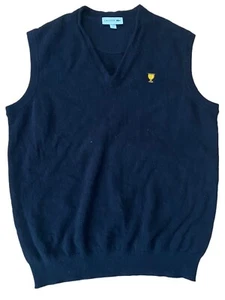 Lacoste Women's 100% Cashmere Presidents Cup Black Vest Embroidered Size Large - Picture 1 of 7
