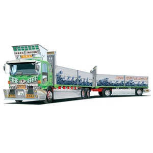 Aoshima: 1/64 Decoration Truck Mini Deco Next Fellow Traveler Truck and Trailer - Picture 1 of 3