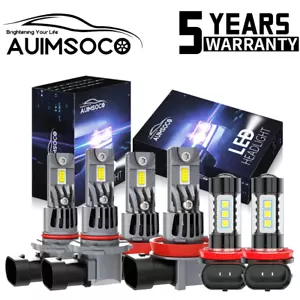 For Honda Civic Hatchback 2017-2021 Xenon White LED Headlight Fog Light Bulbs - Picture 1 of 16
