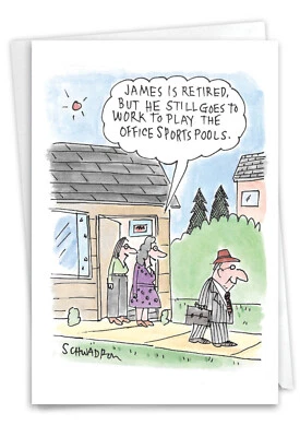 1 Tarjeta de Retiro Divertida con Sobre - Oficina Deportes Piscina C3654RTG Foto 1 de 4