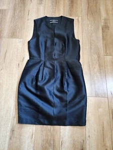 By Malene Birger Womens Wool Silk Deep Neckline Sheath Dress Black Size EU 36 - Picture 1 of 8