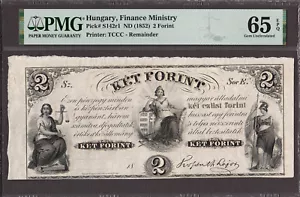 Hungría 2 Forint ND (1852) Remanente Pick-S142r1 GEMA UNC PMG 65 EPQ - Imagen 1 de 2