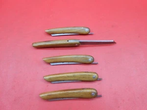 Custom Handmade Pattern Damascus Pocket knife Teak Wood Handle 5Pcs S178 - Picture 1 of 10