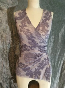 Damen Sweet Pee Tank Top Gr. S grau halbtransparent Lagenlook Criss Cross Front - Bild 1 von 4