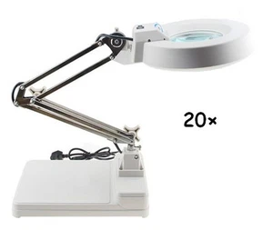 20X Magnifier LED Lamp Light Magnifying White Glass Lens Desk Table Repair - Picture 1 of 9