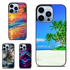 TPU Case For Motorola Google 6 6A 7 7A 8 Pro Tropical Paradise Palms Tree - Picture 1 of 25
