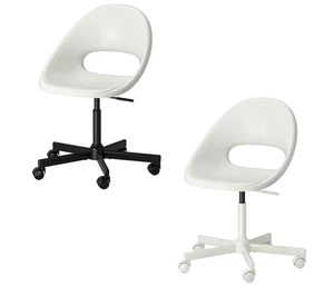 IKEA LOBERGET MALSKÄR Swivel Chair White/Black Safety Castors Adjustable - Picture 1 of 8