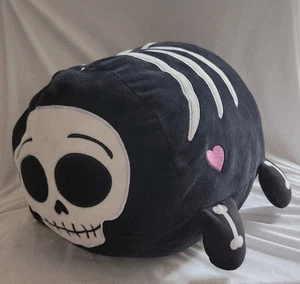 Smoochy Pals Black White Skeleton Heart Stuffed Animal Plush Toy 13" Long - Picture 1 of 4