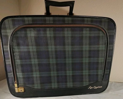 Maleta vintage a cuadros azul y verde Leeds años 60 Air Cruiser  Foto 1 de 4