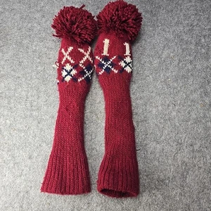 Argyle Pom-Pom Golf Club Covers Burgandy - Picture 1 of 8