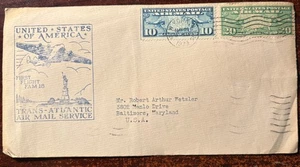 First Flight FAM 18 Trans-Atlantic Air Mail Service with C7 and C9, minor crease - Picture 1 of 1