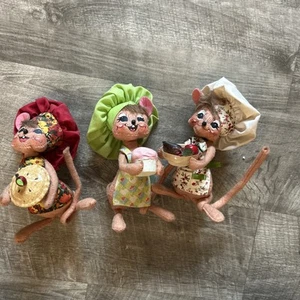 Muñeca de chef Annalee Baker Mouse 6” decoración de cocina vintage frutero lote de 3 - Imagen 1 de 10