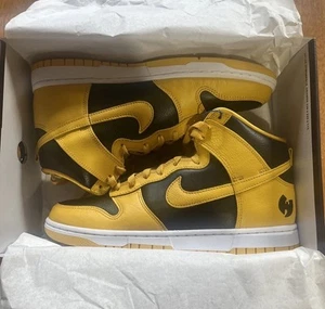 Wu-Tang Nike Dunk Retro Premium 2024 Mens Size 9.5 New In Box Sneakers Yellow - Picture 1 of 18