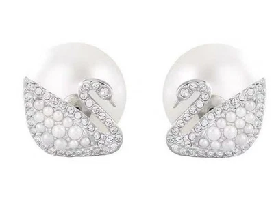 Pendientes cisne degradado para mujer Swarovski cisne perlas pendientes Foto 1 de 4