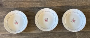 ROYAL SWIRL Fine China Set of 3 Berry Dessert Bowls Pink Rose Replacements - Picture 1 of 7