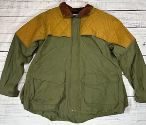 Field & Stream Men Hunting Waterproof Coated Vented Jacket XL Green Beige Zip Up - Picture 1 of 11