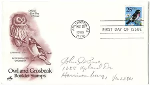 5 '88 FDCs Owl & Grosbeak, Olympics, Australia Bicent., New Sweden Settlement - Picture 1 of 6