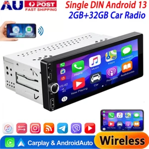 2G+32G 7" Single DIN Car Stereo For Apple Carplay Android Radio Head Unit BT GPS - Picture 1 of 18