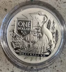 2023 Coat Of Arms Queensland -Royal Australian Mint 1oz 999 Silver Coin - Picture 1 of 2