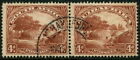 SOUTH AFRICA - 1930 4d 'BROWN' Bilingual Pair VFU SG35c Cv £70 [A8863]