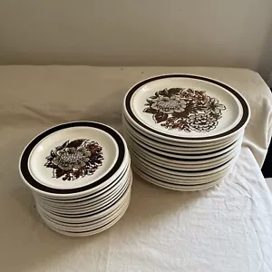 Vintage Set 29 Teile Jeannette Indian Summer Teller Geschirr Abendessen Salat Dessert - Bild 1 von 7
