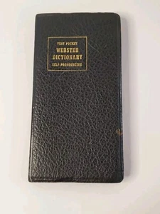 Webster's Vest Pocket Dictionary Black Faux Leather (1954) - Picture 1 of 7