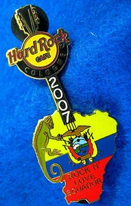 COLOGNE ROCK N' LOVE ECUADOR IGUANA FLAG SHIELD GUITAR 07 Hard Rock Cafe PIN LE - Picture 1 of 1
