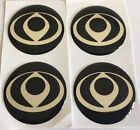 MAZDA MX5 MK1 ETERNAL FLAME ALLOY WHEEL CENTRE CAP STICKERS DOMED X4 60mm BLK C