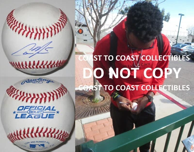 Cameron Maybin Tigers Marlins Padres Yankees signed autographed baseball proof - Image 1 of 2