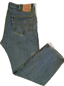 Levis VTG 505 Mens Distressed Straight Cut Relaxed Fit Blue Jeans 38x30 A290 - Picture 1 of 4