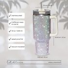 1PC Rhinestones Car Cup Tumbler with Handle Studded Lid Crystal Bling Mug Bottle