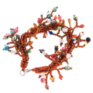 Pulsera juguetona Twiggy bronce semilla y cuentas murano, 7" - Imagen 1 de 2