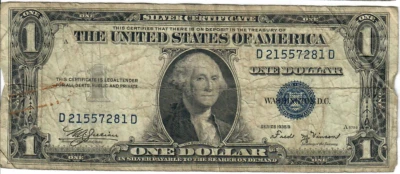 1935B 1$ Silver Certificate - Blue Seal, No Motto - WAJ/FMV - #13483 - Image 1 of 2