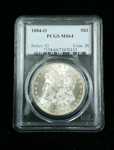 1884-O PCGS MS64 MORGAN SILVER DOLLAR Light Toning On Reverse #7562 Cover