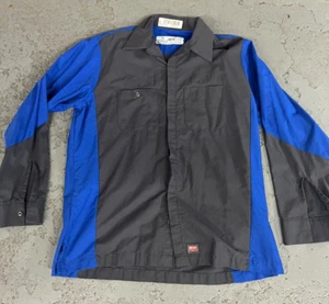 Herren Red Kap grau/blau Mechaniker Werkstatt Arbeitshemd Langarm L-RG - Bild 1 von 4