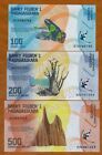 NEW NEW UNC MADAGASCAR 100 200 500 ARIARY 2017 SERIES SET OF 3 BANKNOTES NEW