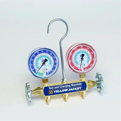 Yellow Jacket 41312 Test and Charging Manifold with 2-1/2" Gauges R134a/404A/507