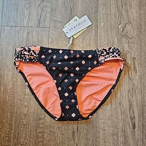 Seafolly Inka Gypsy geraffte Seite Retro Bikinihose Größe USA Größe 6 - Bild 1 von 5