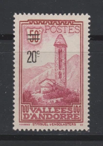 ANDORRE FRANCAIS SUPERBE yt 46 N** SUP ct 35€ surch 20 sur 50 Vallées d'Andorre - Picture 1 of 1